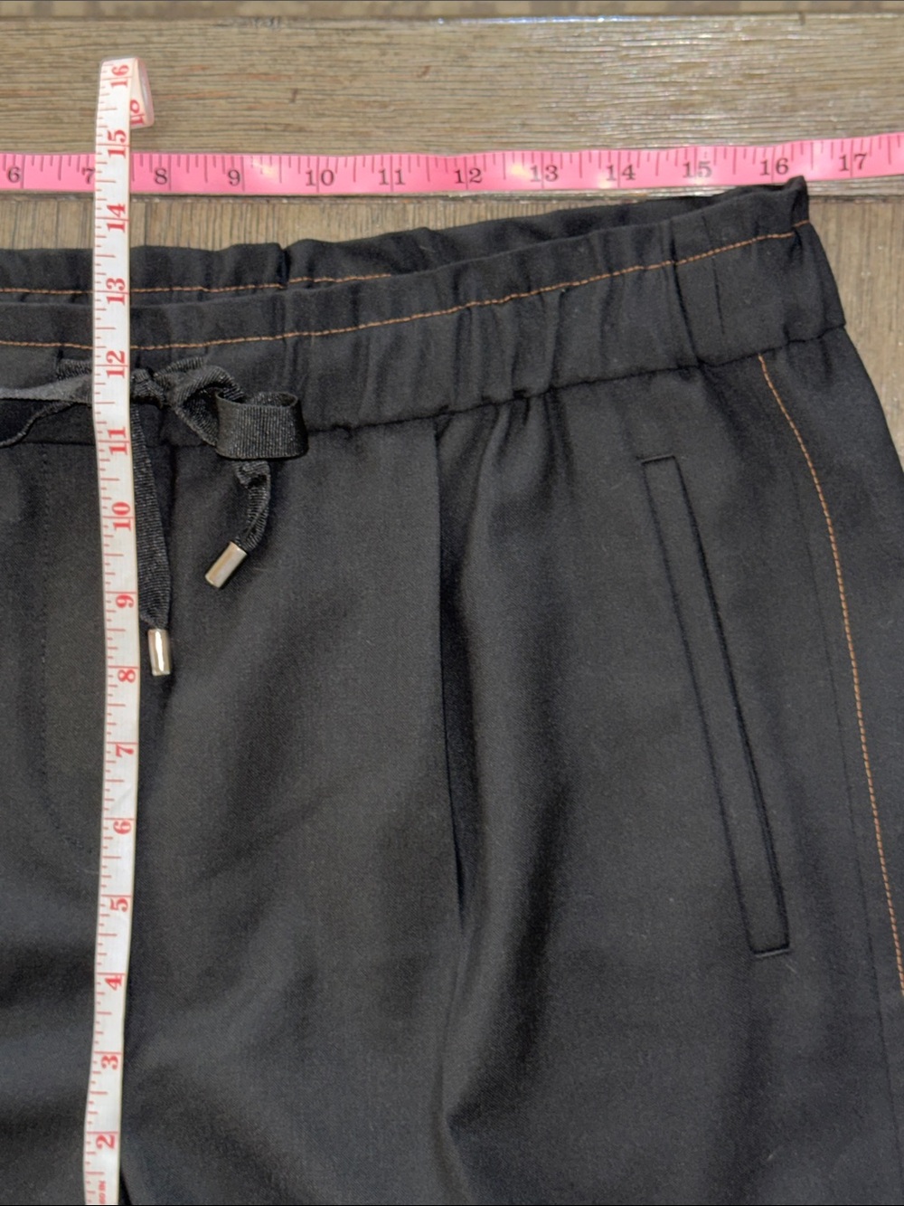 REISS Perry Pull On Tapered Trousers Black - Picture 10 of 11